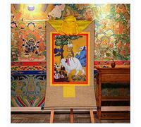 Buddista Tangka, appeso a parete tibetana, Thangka Tempio buddista tibetano Zen Murale di buon auspicio Placcato in oro Statua di Buddha consacrata Pittura 61 cm,A