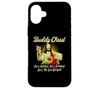 Buddy a Christ Christmas He Happy Scrappy Il Figlio di Dio Custodia per iPhone 16 Plus