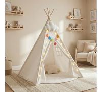 Buddy Baby Tipi - Tenda per lettino con luci a stella e peluche nuvola - Tappeto imbottito - Gioco interno esterno