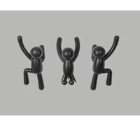 Buddy Ganci Appendiabiti By Umbra Nero 3er Set 318165-040 Guardaroba Ciondolo