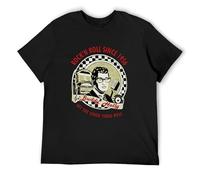 Buddy Holly T-Shirt - Rock n Roll Vintage Shirt Funny t Shirts for Men - Unisex 100% Cotton T-Shirt Black XL