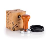 Buddy´s Bar - Barista Edition, pressacaffè di alta qualità, Ø 58 mm, base altezza: 9 cm, in acciaio inox, timbro per portafiltro da 58 mm, tampone da caffè con tappetino in silicone, manico in legno