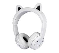 BuddyPhones PlayEars+ Cuffie wireless Bluetooth per bambini, limitazione del volume, con orecchie da orso, durata della batteria 24 ore, modalità studio con miglioramento vocale, cuffie on-ear per