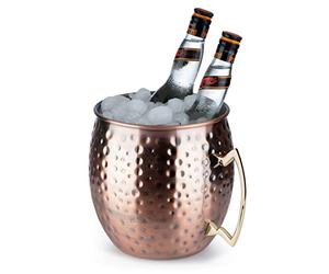 Buddy's Bar - Moscow Mule secchiello del ghiaccio per bottiglie, glacette, capacità 5 litri, raffreddatore in acciaio inossidabile, effetto rame antico martellato, tazza da cocktail gigante