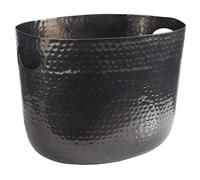 Buddy's Bar - Secchiello per Il Ghiaccio, refrigeratore per Bottiglie, capacità 7 Litri, refrigeratore per Bevande, per Vini, per Champagne, 30 x 23,5 cm, Altezza 23 cm, Nero martellato