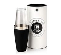 Buddy's Bar Shaker Boston 700 ml + bicchiere da 400 ml, qualità alimentare, lavabile in lavastoviglie, elegante shaker da cocktail con scatola regalo, nero gommato