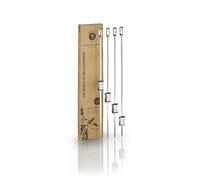 Buddy's BBQ - Spiedini per barbecue, 4 spiedini, in acciaio inox, con manico ad anello, con cursore