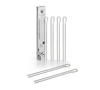 Buddy's BBQ - Spiedini per barbecue, 6 spiedini doppii, spiedini per barbecue, grigliare, cucinare, carne, pesce, verdure, riutilizzabili, 29 cm di lunghezza, acciaio inossidabile, materiale rotondo