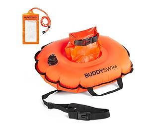 BUDDYSWIM Boa da Nuoto Acqua Aperta Hydrastation 10 Litri con Borsa Impermeabile Centrale di Facile Accesso per riporre appartenenze, Bottiglia d'Acqua o Cibo. Include Custodia Impermeabile per
