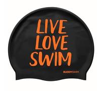 BUDDYSWIM Cappuccio da nuoto in silicone per uomo e donna, per piscina o acque libere, cappuccio da nuoto in silicone. Colore vivace, buona visibilità.