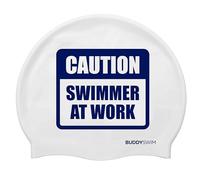 BUDDYSWIM Cappuccio da nuoto in silicone per uomo e donna, per piscina o acque libere, cappuccio da nuoto in silicone. Colore vivace, buona visibilità.