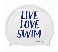 BUDDYSWIM Cappuccio da nuoto in silicone per uomo e donna, per piscina o acque libere, cappuccio da nuoto in silicone. Colore vivace, buona visibilità.