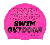 BUDDYSWIM Cappuccio da nuoto in silicone per uomo e donna, per piscina o acque libere, cappuccio da nuoto in silicone. Colore vivace, buona visibilità.