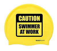 BUDDYSWIM Cappuccio da nuoto in silicone per uomo e donna, per piscina o acque libere, cappuccio da nuoto in silicone. Colore vivace, buona visibilità.