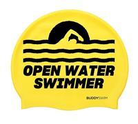 BUDDYSWIM Cappuccio da nuoto in silicone per uomo e donna, per piscina o acque libere, cappuccio da nuoto in silicone. Colore vivace, buona visibilità.