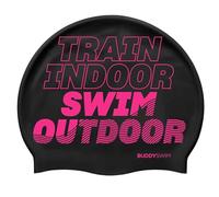 BUDDYSWIM Cappuccio da nuoto in silicone per uomo e donna, per piscina o acque libere, cappuccio da nuoto in silicone. Colore vivace, buona visibilità.