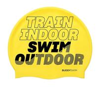 BUDDYSWIM Cappuccio da nuoto in silicone per uomo e donna, per piscina o acque libere, cappuccio da nuoto in silicone. Colore vivace, buona visibilità.