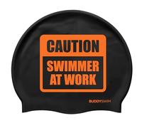 BUDDYSWIM Cappuccio da nuoto in silicone per uomo e donna, per piscina o acque libere, cappuccio da nuoto in silicone. Colore vivace, buona visibilità.