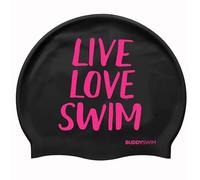 BUDDYSWIM Cappuccio da nuoto in silicone per uomo e donna, per piscina o acque libere, cappuccio da nuoto in silicone. Colore vivace, buona visibilità.