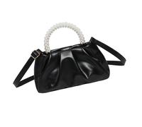 budebuse Borsa a mano da donna con perline Top Piccole Borse Satchel Alla Moda Hobos Borsa a tracolla in pelle Borsa a tracolla Satchel Portafogli da donna Hobos, Nero