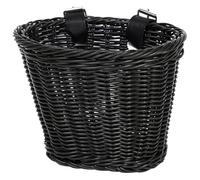 budebuse Cestino anteriore per biciclette per bambini in plastica tessuta cesti per biciclette con cintura in pelle regolabile manubrio contenitore per biciclette per bambini