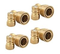 budebuse Confezione da 4 attacchi rapidi in bronzo da 1/4 in tutto il mondo per l'installazione manuale senza sforzo su più macchine per la pulizia con pressione