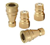 budebuse Confezione da 4 attacchi rapidi in bronzo da 1/4 in tutto il mondo per l'installazione manuale senza sforzo su più macchine per la pulizia con pressione