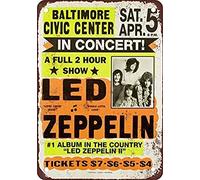 BUDELIAO Led-Zeppelin at Baltimore Civic Center, riproduzione vintage in metallo, 20,3 x 30,5 cm