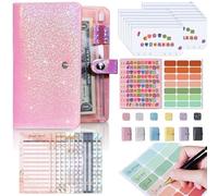 Budge Binder | Gypsophila A6 Binder Bindder Money Saving Organizer | Elegante budget biinder con buste con cerniera | di busta in contanti ideale per la scuola, l'ufficio
