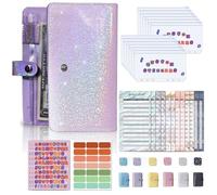 Budget Binder | Gypsophila A6 Binder Money Saving Organizer | Binnder budget elegante con buste a cerniera | busta in contanti ideale per la scuola, l'ufficio, le finanz
