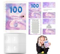 Budget Challenge Tracker - Kit Di Busta Per Risparmio In Contanti, Set Di 100 Organizzatore | Soluzione Desl Di Legante Per La Gestione Denaro, Strumento Di Pianificazione Delle Finanze Per
