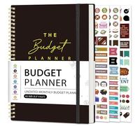 Budget Planner - Agenda mensile 2025 con monitoraggio spese e bollette, planner finanziario non datato di 12 mesi e organizzatore contabile per prendere il controllo dei tuoi soldi, nero