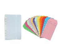 Budget Planner con buste per contanti, 6 anelli, 12 buste colorate, formato A6, portatile | Raccoglitore dell'organizzatore dei soldi per la casa, scuola, ufficio, contabilità personale, pagamento delle lezioni