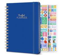Budget Planner - Libro di bilancio con organizer per banconote e tracker delle spese, 15,5 x 21 cm, 12 mesi non datati, per prendere il controllo dei tuoi soldi, iniziare in qualsiasi momento, blu
