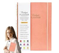 Budget Planner Notebook 16K - Organizzatore finanziario con spese e banconote, libro contabile mensile per la gestione del denaro (146 pagine), rosa