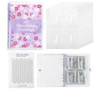 Budget Planner Tedesco, Challengers Salvadanaio per soldi, 100 Envelope Saving Challenge, A5 Binder Budget Planner, Salvadanaio per Sfida per Soldi Sfida (viola)
