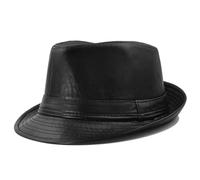 budiniao Cappelli stile Fedora e borsalino a Per tesa larga da uomo Cappelli britannici Pelle premium Ecopelle Uomo Ragazzi Cappelli da viaggio invernali Cappelli Fedora in pelle PU