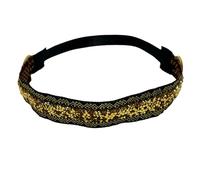 budiniao Fasce per capelli glitterate Strass Fasce regolabili alla moda Fascia salvaorecchie con bottoni Decorazioni in stile vintage, Oro