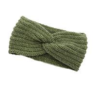 budiniao Fascia all'uncinetto Stile semplice Sport Ampia fascia per il sudore Copricapo Elastico per l'orecchio Fascia per capelli per lo yoga Sporting, Erba verde