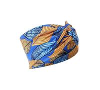 budiniao Fascia per capelli all'uncinetto Stampa floreale Fascia per la testa sportiva colorata Antiscivolo per copricapo Lavaggio per il viso per Yoga Corsa Sporting, Blu Reale
