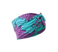 budiniao Fascia per capelli all'uncinetto Stampa floreale Fascia per la testa sportiva colorata Antiscivolo per copricapo Lavaggio per il viso per Yoga Corsa Sporting, lago Blu