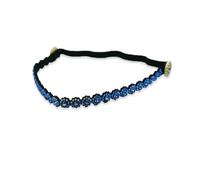 budiniao Fascia per capelli con strass Elegante stile semplice Copricapo elastico elasticizzato con bottoni Accessori per lo styling dei capelli per lo yoga, Blu Reale