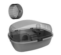 budiniao Gabbia per criceti con Ventilazione e Giochi Trasparente, con Ampio Spazio per Crescere e Giocare, Habitat Traspirante per Piccoli Animali, Grigio, 35.5x27.5x20 cm