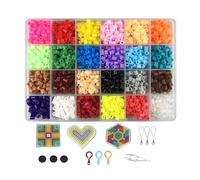 budiniao Perline Hama Beads Melty colorate per bambini, colorate creazioni Per creative con materiali sicuri, kit di perline da 5 mm con colori diversi, kit per con pannelli forati e carta da stiro.