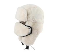 budiniao Resta Caldo e alla Moda - Cappelli da Neve con paraorecchie per Uomo e Donna Donna Uomo Distintivo Militare dell'Esercito sovietico Cappello Russo Semplice, Bianco