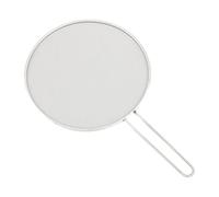 budiniao Schermo antischizzi versatile in acciaio inossidabile con manico, efficace contro l'olio caldo durante la frittura. Coperchio per padella da cucina a maglia fine con manico, Argento, 25 cm