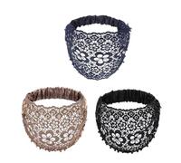 budiniao Tre cerchietti per capelli con cristalli di Boemia e set di cerchietti per capelli da donna, accessori per con in pizzo e perle, preparazione al matrimonio, tutti i giorni
