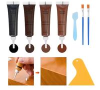 BUDOCI Set di riparazione per mobili in legno, riparazione parquet in laminato, 3 colori, stucco per legno, riparazione di graffi, crepe, scolorimento per mobili in legno, pavimento, porta, superfici