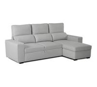 Budwing Harper Divano Letto 3 Posti - Chaise Longue Reversibile - Contenitore Integrato, Seduta Scorrevole - Rivestimento in 100% Poliestere - 248,5x156x103 cm - Grigio Vulcano