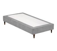 BUDWING Levi Sommier Imbottito, Tessuto 3D Traspirante, Beige/Grigio Nebbia, Base con Piedi in Legno, Design Contemporaneo (Grigio, 90 x 200 cm)